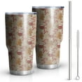thumbnail image 1 of 30oz Brown Christmas Gingerbread and Drink Pattern Tumblers Stainless Steel Tumbler with Lid and Straw,Vacuum Insulated Double Wall Travel Tumbler Cups Mug with Cleaning Brush for Coffee,Tea, 1 of 7