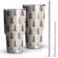 thumbnail image 1 of 30oz Brown Christmas Tree Pattern Tumblers Stainless Steel Tumbler with Lid and Straw,Vacuum Insulated Double Wall Travel Tumbler Cups Mug with Cleaning Brush for Coffee,Tea, 1 of 7