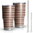 thumbnail image 1 of 30oz Brown and Red Christmas Striped Pattern Tumblers Stainless Steel Tumbler with Lid and Straw,Vacuum Insulated Double Wall Travel Tumbler Cups Mug with Cleaning Brush for Coffee,Tea, 1 of 7