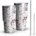 thumbnail image 1 of 30oz Bull Terriers and Hearts Tumblers Stainless Steel Tumbler with Lid and Straw,Vacuum Insulated Double Wall Travel Tumbler Cups Mug with Cleaning Brush for Coffee,Tea, 1 of 7