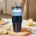 thumbnail image 1 of Thermal Insulation Car Mug 30oz 304 Stainless Steel Large Capacity Coffee and Ice Container 890ml with Straw, 1 of 6