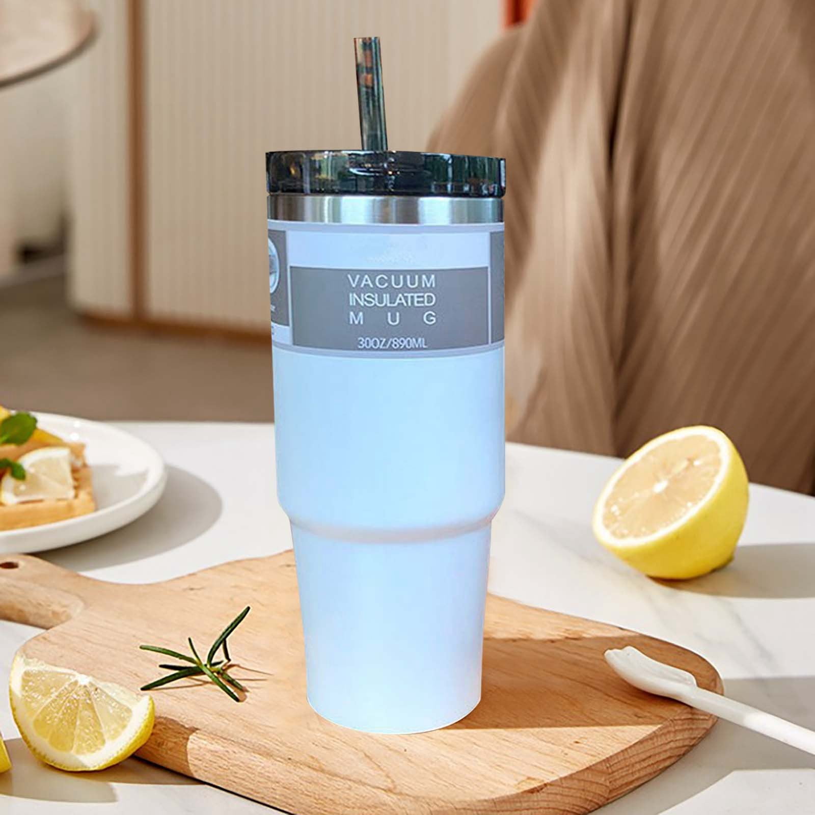 30oz Car Mug 304 Stainless Steel Thermal Insulation Straw Mug Large