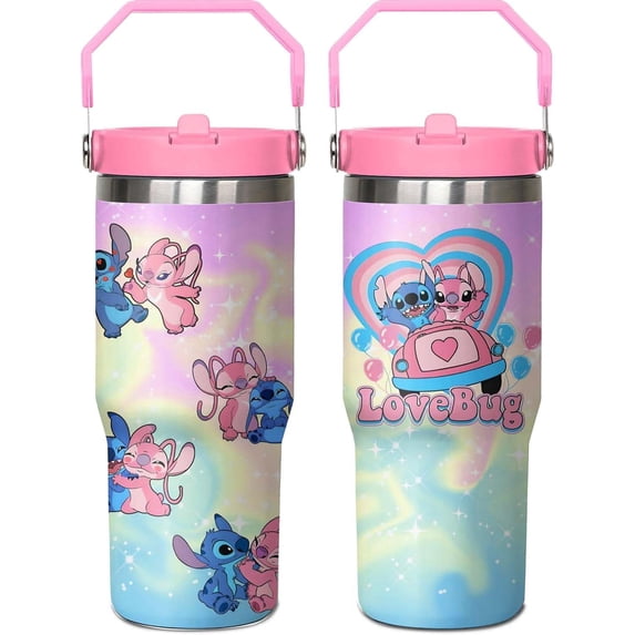 30oz Cartoon Tumbler for Cartoon Lovers,Cartoon Movie Stainless Steel Tumbler with Handle and Flip Straw Travel Mug Tumbler Cup Keeps Drinks Cold & Hot, Style 2