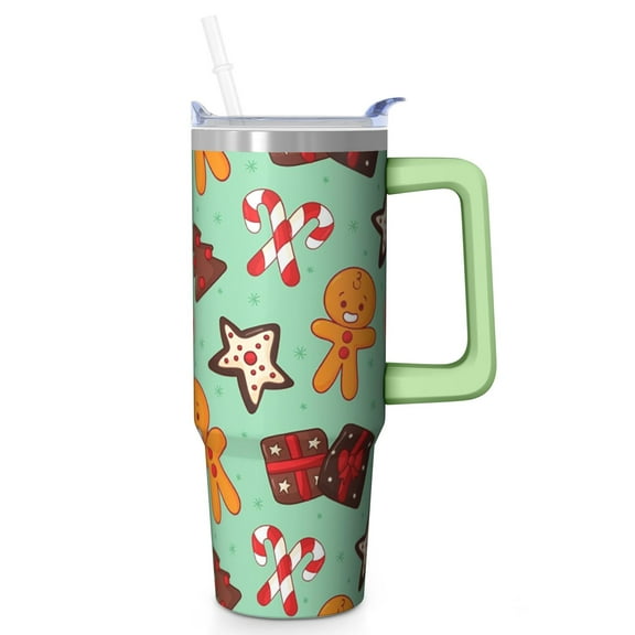 30oz Christmas Bells Tumbler with Lid and Straw Leak Proof Stainless Steel Cup Holiday Coffee Water Bottle Gifts