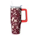 thumbnail image 1 of 30oz Christmas Bells Tumbler with Straw and Handle, Red Stainless Steel Insulated Cup Holiday Gift, 1 of 5