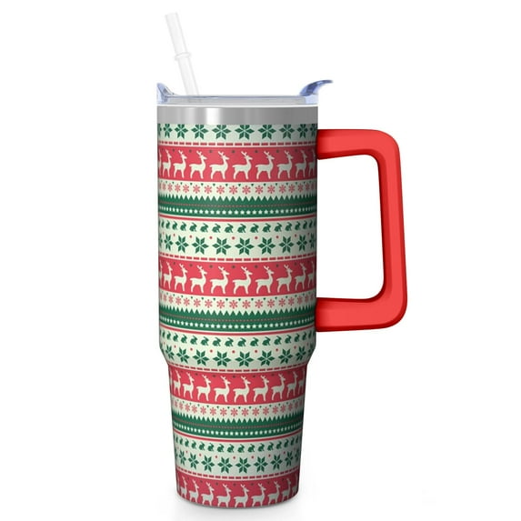30oz Christmas Tree Tumbler with Lid and Straw Leak Proof Stainless Steel Cup Holiday Coffee Water Bottle Gifts
