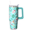 thumbnail image 1 of 30oz Christmas Tree Tumbler with Lid and Straw, Stainless Steel Cup with Handle Snowman Travel Mug, Holiday Presents, 1 of 5