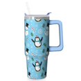 thumbnail image 1 of 30oz Classic Red and Green Plaid Christmas Tumbler with Handle, Holiday Coffee Mug Stainless Steel, Winter Festive Cup, Xmas Gifts for Women Men, 1 of 5