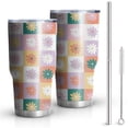 thumbnail image 1 of 30oz Colorful Daisy Flower Checkered Pattern Tumblers Stainless Steel Tumbler with Lid and Straw,Vacuum Insulated Double Wall Travel Tumbler Cups Mug with Cleaning Brush for Coffee,Tea, 1 of 1