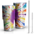 thumbnail image 1 of 30oz Colorful Paint Splash Burst Tumblers Stainless Steel Tumbler with Lid and Straw,Vacuum Insulated Double Wall Travel Tumbler Cups Mug with Cleaning Brush for Coffee,Tea, 1 of 1