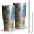 thumbnail image 1 of 30oz Colorful Rainbow Tie Dye Spiral Pattern Tumblers Stainless Steel Tumbler with Lid and Straw,Vacuum Insulated Double Wall Travel Tumbler Cups Mug with Cleaning Brush for Coffee,Tea, 1 of 7