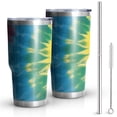 thumbnail image 1 of 30oz Colorful Rainbow Tie Dye Spiral Pattern Tumblers Stainless Steel Tumbler with Lid and Straw,Vacuum Insulated Double Wall Travel Tumbler Cups Mug with Cleaning Brush for Coffee,Tea, 1 of 7