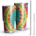 thumbnail image 1 of 30oz Colorful Tie Dye Petal Mandala Pattern Tumblers Stainless Steel Tumbler with Lid and Straw,Vacuum Insulated Double Wall Travel Tumbler Cups Mug with Cleaning Brush for Coffee,Tea, 1 of 1