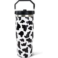 thumbnail image 1 of 30oz Cow Print Tumbler with Handle and Straw, Stainless Steel Vacuum Insulated Coffee Tumbler, Travel Mug Water Bottle, Cow Stuff Accessories Decor, Cow Gifts for Women, 1 of 6