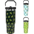 thumbnail image 1 of 30oz Crown Frog Bottle Spill Proof Tumbler with Top Handle and Straw Lid Stainless Steel Double Wall Insulated Tumbler Coffee Mug Gift for Women Men Travel Cup for Car (Crown Frog), 1 of 6
