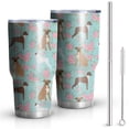 thumbnail image 1 of 30oz Cute Boxer Dog and Flowers Florals Tumblers Stainless Steel Tumbler with Lid and Straw,Vacuum Insulated Double Wall Travel Tumbler Cups Mug with Cleaning Brush for Coffee,Tea, 1 of 7