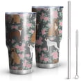 thumbnail image 1 of 30oz Cute Boxer Dog and Flowers Florals Tumblers Stainless Steel Tumbler with Lid and Straw,Vacuum Insulated Double Wall Travel Tumbler Cups Mug with Cleaning Brush for Coffee,Tea, 1 of 1