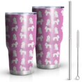 thumbnail image 1 of 30oz Cute Cartoon Poodle Dogs Tumblers Stainless Steel Tumbler with Lid and Straw,Vacuum Insulated Double Wall Travel Tumbler Cups Mug with Cleaning Brush for Coffee,Tea, 1 of 7