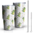 thumbnail image 1 of 30oz Cute Dragon Pattern with Stars Tumblers Stainless Steel Tumbler with Lid and Straw,Vacuum Insulated Double Wall Travel Tumbler Cups Mug with Cleaning Brush for Coffee,Tea, 1 of 1