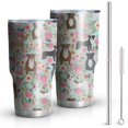 thumbnail image 1 of 30oz Cute Pitbull Terriers Dog and Flower Tumblers Stainless Steel Tumbler with Lid and Straw,Vacuum Insulated Double Wall Travel Tumbler Cups Mug with Cleaning Brush for Coffee,Tea, 1 of 7