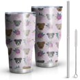 thumbnail image 1 of 30oz Cute Pitbull Terriers Dog and Flower Tumblers Stainless Steel Tumbler with Lid and Straw,Vacuum Insulated Double Wall Travel Tumbler Cups Mug with Cleaning Brush for Coffee,Tea, 1 of 7
