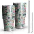 thumbnail image 1 of 30oz Cute Pitbull Terriers Dog and Flowers Tumblers Stainless Steel Tumbler with Lid and Straw,Vacuum Insulated Double Wall Travel Tumbler Cups Mug with Cleaning Brush for Coffee,Tea, 1 of 1