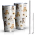 thumbnail image 1 of 30oz Dogs with Sunflowers Tumblers Stainless Steel Tumbler with Lid and Straw,Vacuum Insulated Double Wall Travel Tumbler Cups Mug with Cleaning Brush for Coffee,Tea, 1 of 7