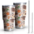 thumbnail image 1 of 30oz Fall Hedgehog Pumpkin Tumblers Stainless Steel Tumbler with Lid and Straw,Vacuum Insulated Double Wall Travel Tumbler Cups Mug with Cleaning Brush for Coffee,Tea, 1 of 7
