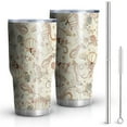 thumbnail image 1 of 30oz Fall Pumpkins and Floral Pattern Tumblers Stainless Steel Tumbler with Lid and Straw,Vacuum Insulated Double Wall Travel Tumbler Cups Mug with Cleaning Brush for Coffee,Tea, 1 of 7