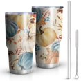 thumbnail image 1 of 30oz Fall Pumpkins Leaves Pattern Tumblers Stainless Steel Tumbler with Lid and Straw,Vacuum Insulated Double Wall Travel Tumbler Cups Mug with Cleaning Brush for Coffee,Tea, 1 of 7