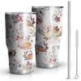 thumbnail image 1 of 30oz Fall Pumpkins Leaves Pattern Tumblers Stainless Steel Tumbler with Lid and Straw,Vacuum Insulated Double Wall Travel Tumbler Cups Mug with Cleaning Brush for Coffee,Tea, 1 of 7