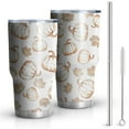 thumbnail image 1 of 30oz Fall Pumpkins Leaves Pattern Tumblers Stainless Steel Tumbler with Lid and Straw,Vacuum Insulated Double Wall Travel Tumbler Cups Mug with Cleaning Brush for Coffee,Tea, 1 of 7