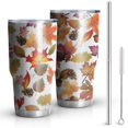 thumbnail image 1 of 30oz Its Fall Yall Leaves Pattern Tumblers Stainless Steel Tumbler with Lid and Straw,Vacuum Insulated Double Wall Travel Tumbler Cups Mug with Cleaning Brush for Coffee,Tea, 1 of 7