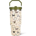 thumbnail image 1 of 30oz Floral Cat Tumbler with Handle and Straw, Stainless Steel Vacuum Insulated Coffee Tumbler, Travel Mug Water Bottle, Cute Cat Stuff Gifts for Women, 1 of 6