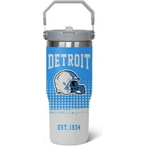 30oz Football Detroit Tumbler with Handle and Straw for Football Fans Gifts Travel Mug Tumbler Cup Keeps Drinks Cold & Hot