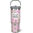 thumbnail image 1 of 30oz Frog Tumbler with Handle and Straw, Stainless Steel Insulated Frog Cup with Top Handle and Lid, Frog Coofee Mug Gifts for Women Men, 1 of 6