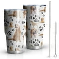 thumbnail image 1 of 30oz Golden Retriever Tumblers Stainless Steel Tumbler with Lid and Straw,Vacuum Insulated Double Wall Travel Tumbler Cups Mug with Cleaning Brush for Coffee,Tea, 1 of 7