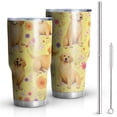thumbnail image 1 of 30oz Golden Retrievers and Flowers Tumblers Stainless Steel Tumbler with Lid and Straw,Vacuum Insulated Double Wall Travel Tumbler Cups Mug with Cleaning Brush for Coffee,Tea, 1 of 7