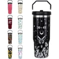 thumbnail image 1 of 30oz Goth Gothic Tumbler with Handle and Straw, Stainless Steel Vacuum Insulated Flip Straw 30 oz Butterfly Tumbler, Spill Proof Moon Travel Mug, Witch Decor Gifts for Women, 1 of 6