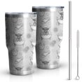 thumbnail image 1 of 30oz Gray Highland Cow Bathtub Lemon Pattern Tumblers Stainless Steel Tumbler with Lid and Straw,Vacuum Insulated Double Wall Travel Tumbler Cups Mug with Cleaning Brush for Coffee,Tea, 1 of 7