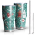 thumbnail image 1 of 30oz Green Christmas Baking Pattern Tumblers Stainless Steel Tumbler with Lid and Straw,Vacuum Insulated Double Wall Travel Tumbler Cups Mug with Cleaning Brush for Coffee,Tea, 1 of 7