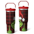 thumbnail image 1 of 30oz Grinchmas Christmas Stainless Steel Tumbler with Lid and Straw,Spill Proof Christmas Travel Cup Double Wall Vacuum Insulated Coffee Mug with Top Handle Crimson, 1 of 7