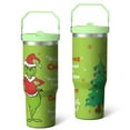 thumbnail image 1 of 30oz Stainless Steel Tumbler with Lid and Straw,Spill Proof Travel Cup Double Wall Vacuum Insulated Coffee Mug with Top Handle Light-green, 1 of 7