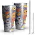 thumbnail image 1 of 30oz Halloween Cute Icons Collage Pattern Tumblers Stainless Steel Tumbler with Lid and Straw,Vacuum Insulated Double Wall Travel Tumbler Cups Mug with Cleaning Brush for Coffee,Tea, 1 of 7
