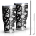 thumbnail image 1 of 30oz Halloween Ghost Pumpkin Pattern Tumblers Stainless Steel Tumbler with Lid and Straw,Vacuum Insulated Double Wall Travel Tumbler Cups Mug with Cleaning Brush for Coffee,Tea, 1 of 7