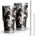 thumbnail image 1 of 30oz Halloween Ghosts Pumpkins and Stars Tumblers Stainless Steel Tumbler with Lid and Straw,Vacuum Insulated Double Wall Travel Tumbler Cups Mug with Cleaning Brush for Coffee,Tea, 1 of 7