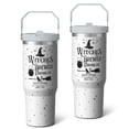 thumbnail image 1 of 30oz Halloween Stainless Steel Tumbler with Lid and Straw,Spill Proof Travel Cup Double Wall Vacuum Insulated Coffee Mug with Top Handle White, 1 of 7