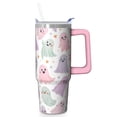 thumbnail image 1 of 30oz Halloween Tumbler with Handle, Haunted Ghost | Print | Halloween Gifts for Family & Friends | with Lids and Straws | Stainless Steel Insulated | Travel Mug, 1 of 5