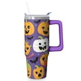 thumbnail image 1 of 30oz Halloween Tumbler with Handle – Skeleton Ghost Drinkware with Lid and Straw – Horror Theme Travel Cup – Birthday Gifts Coffee Mug, 1 of 5