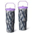 thumbnail image 1 of 30oz Handheld Travel Tumbler with Handle – Double Wall Stainless Steel Insulated Cup, Flip Straw Lid, Leak-Proof & BPA-Free for Hot and Cold Drinks – Durable Coffee & Juice Mug Pink, 1 of 7